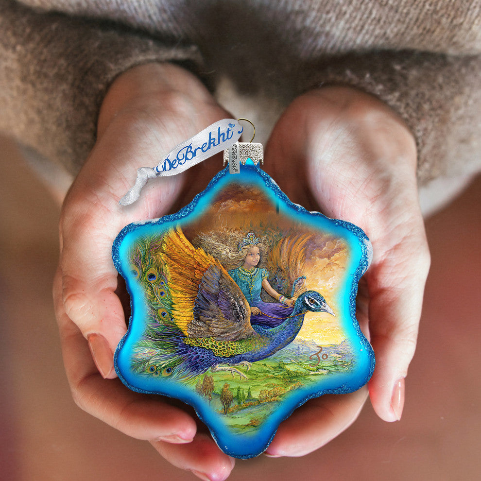 Peacock Princess Glass Ornament
