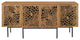 Console Entry Table Sideboard, Rectangular, Wood, Metal, Brown Walnut, Modern
