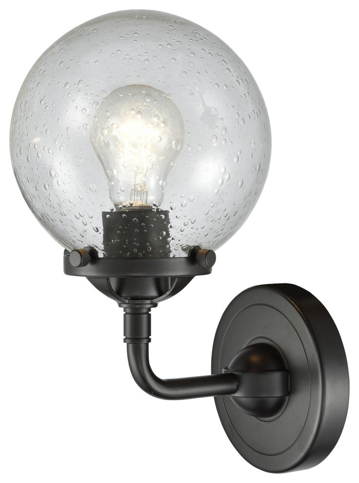 1-Light Beacon 6" Sconce, Oil Rubbed Bronze, Glass: Seedy