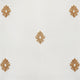 Trophy Gold and White Designer Embroidered Fabric Sample, 4Wx4L