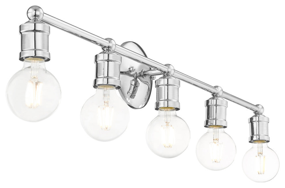 Livex Lighting Lansdale 5 Light Polished Chrome ADA Large Vanity Sconce