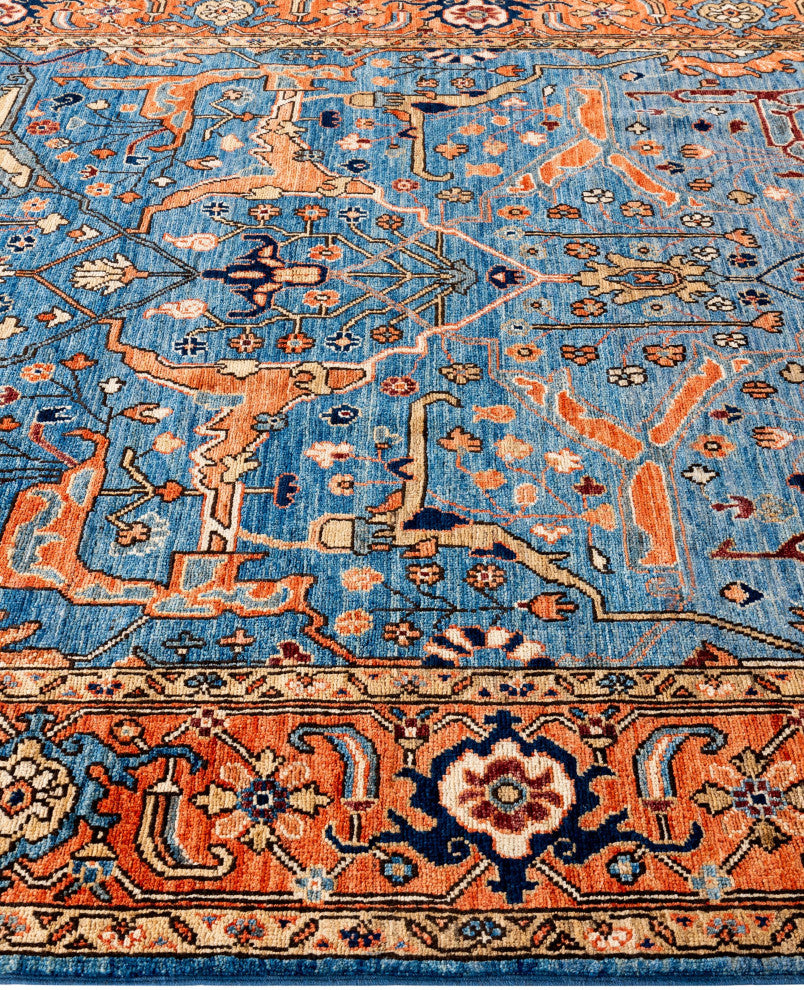 Serapi One-of-a-Kind Hand-Knotted Area Rug Light Blue, 6'0" x 9'3"