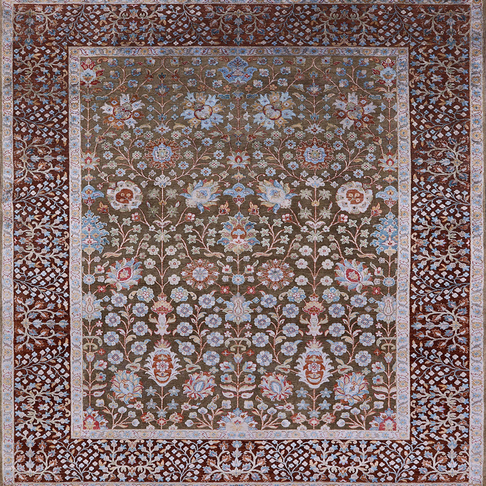 Ahgly Company Indoor Square Mid-Century Modern Area Rugs, 4' Square