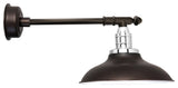Peony LED Barn Light With Victorian Arm, Mahogany Bronze, 12"