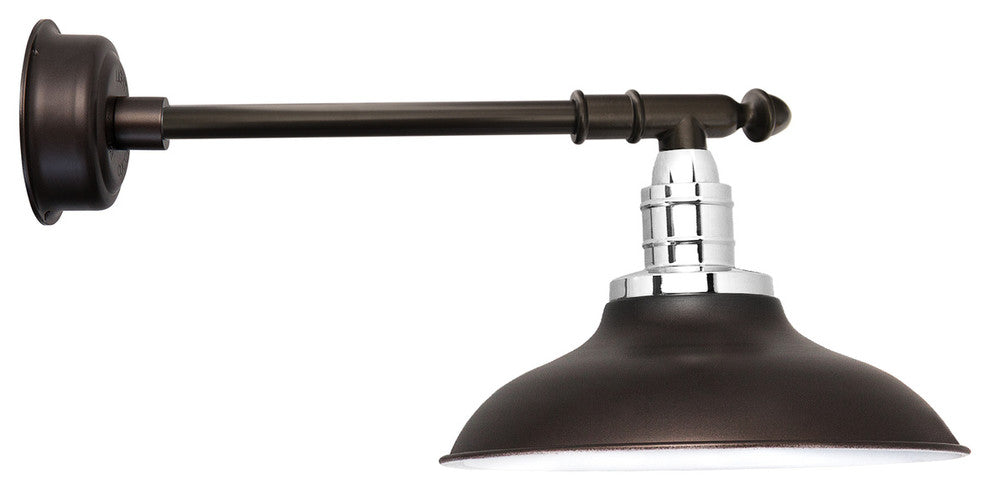 Peony LED Barn Light With Victorian Arm, Mahogany Bronze, 12"