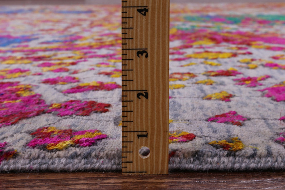 Wool and Silk Persian Sickle Leaf Design Handmade Rug 8' 10" X 11' 11" Q11848