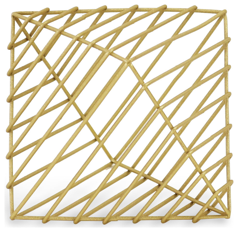 Diamond Caged Table Decor, Gold, Large