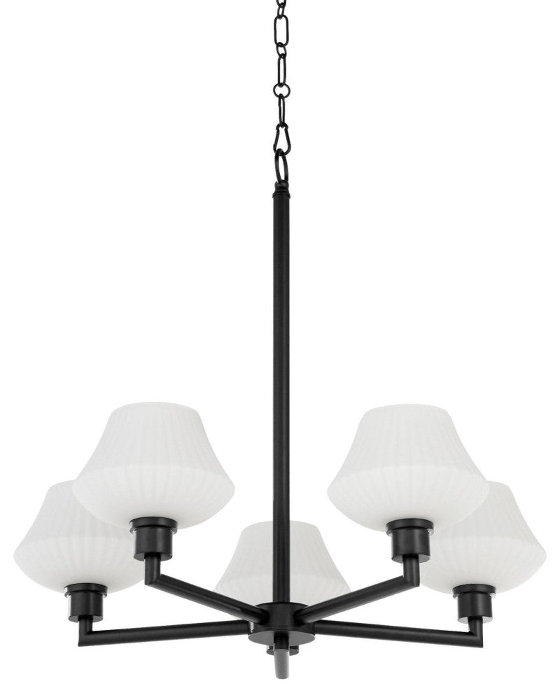 Quorum International 6221-5 Ayala 5 Light 28"W Chandelier - Matte Black