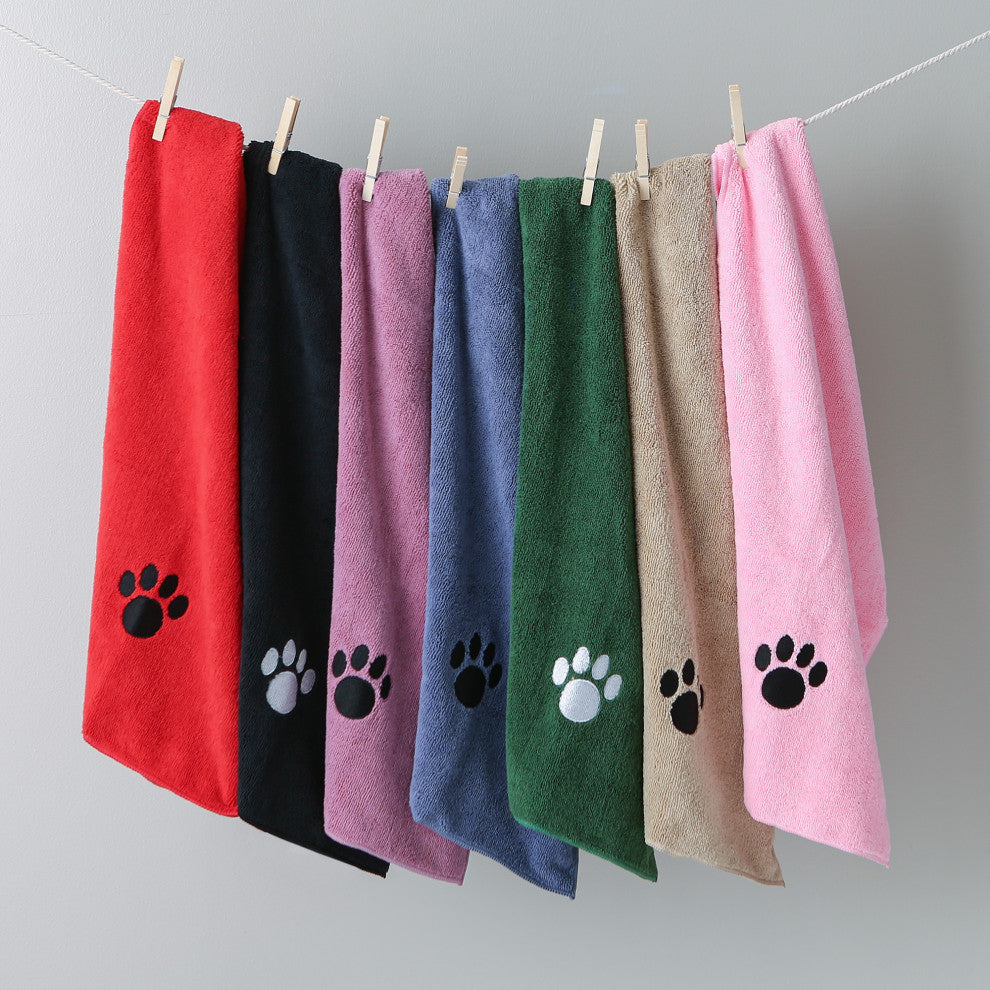 Rose Embroidered Paw Small Pet Towel (Set of 3)