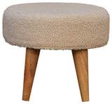 Cream Boucle Petite Footstool