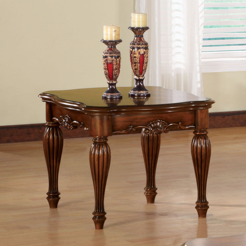 Rectangular Wooden End Table, Cherry