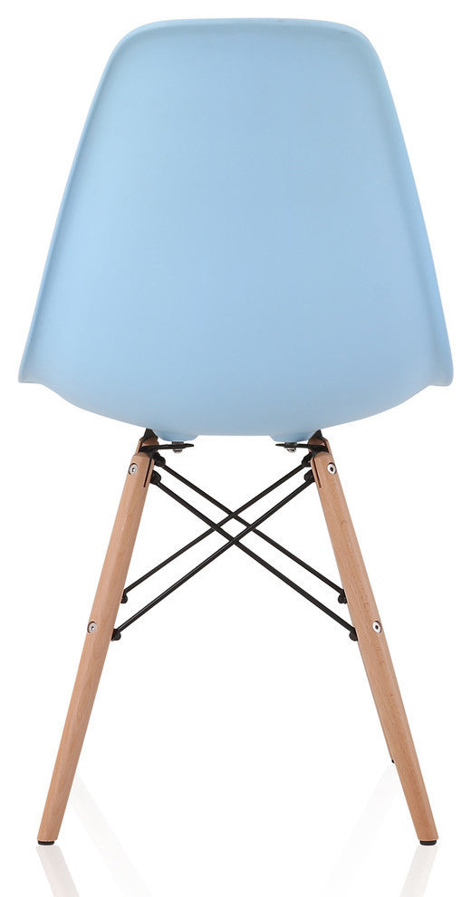 Light Blue Midcentury Modern Plastic Dining Chairs, Set of 2
