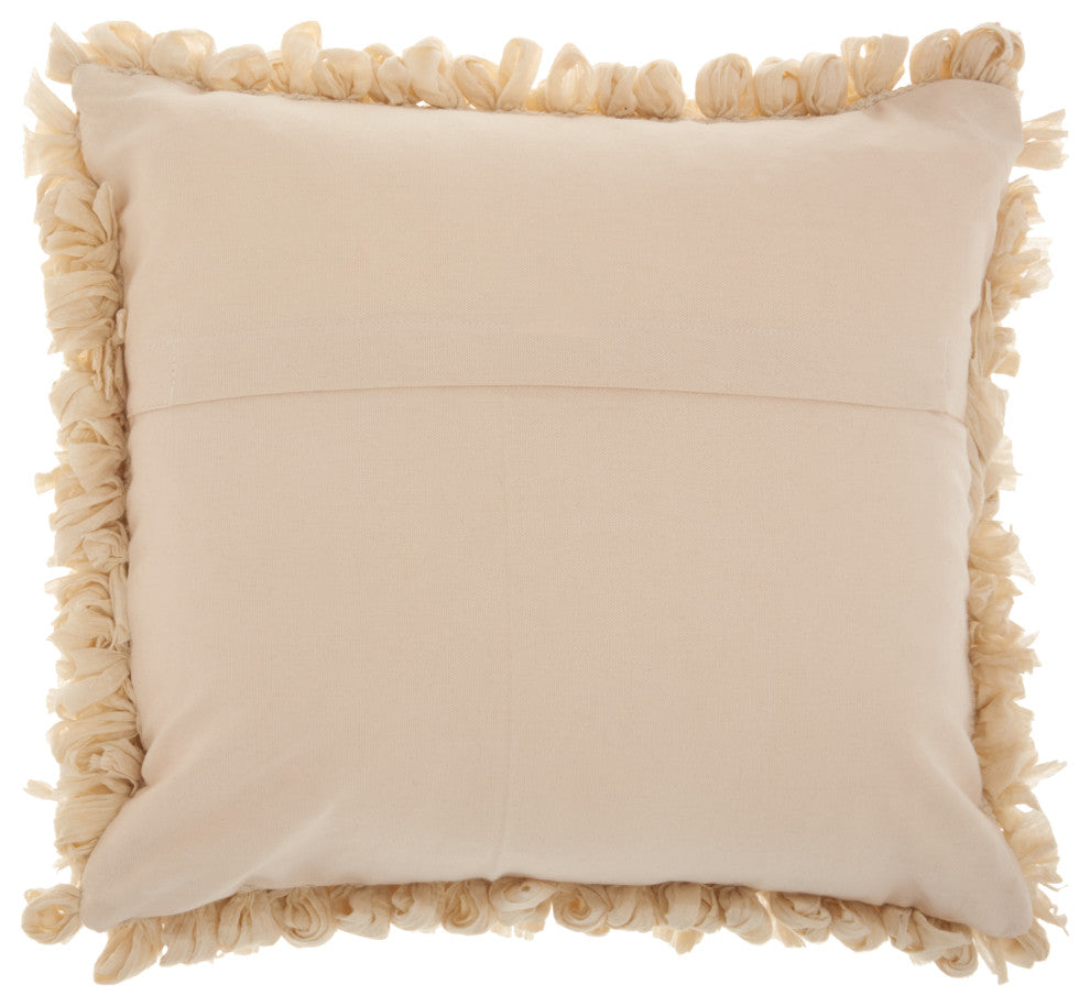 Mina Victory DL658 Throw Pillow, Beige, 16" x 16"