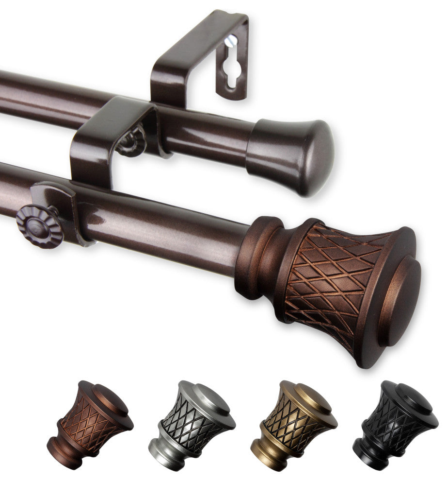 Verena 13/16" Double Curtain Rod Cocoa