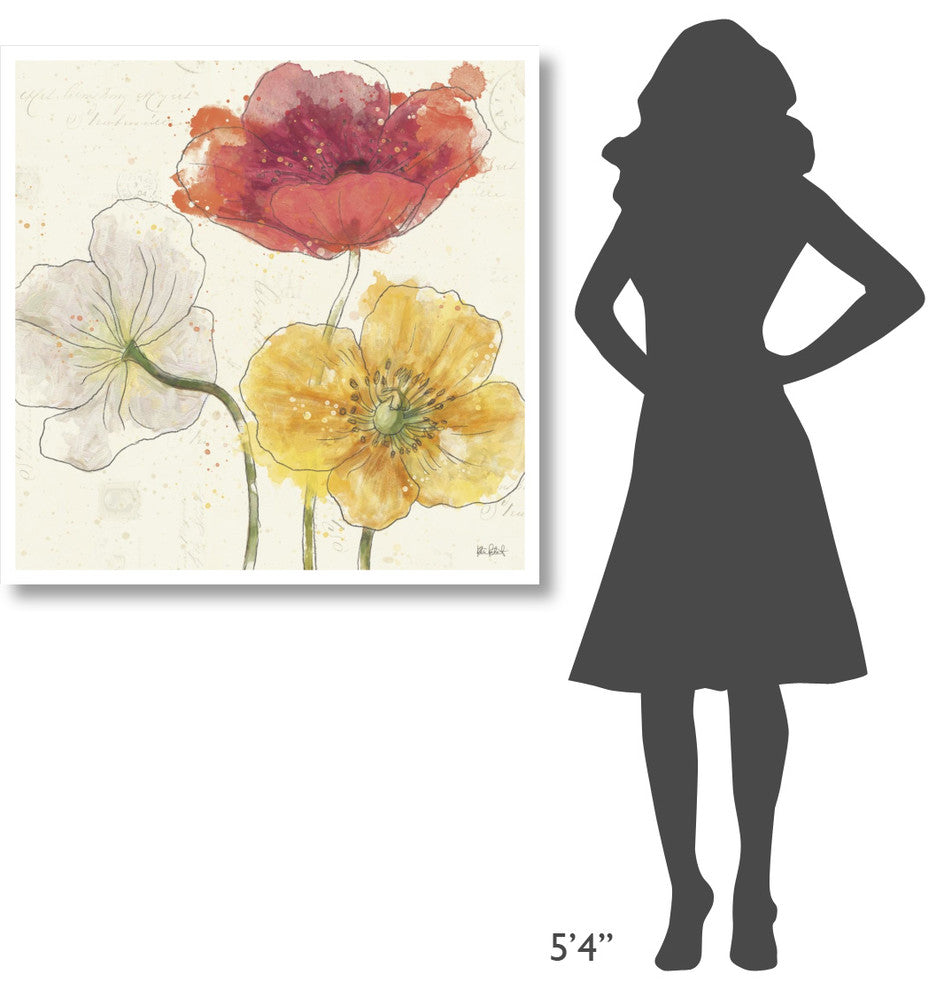 "Painted Poppies V" Digital Paper Print by Katie Pertiet, 38"x38"