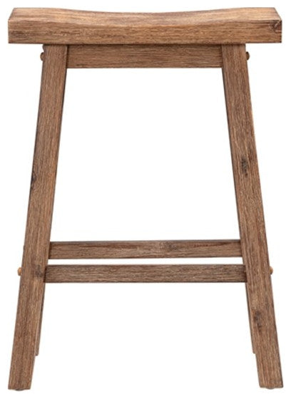 Boraam Sonoma Backless Wood Counter Stools - Set of 2 - Barnwood Wire-Brush
