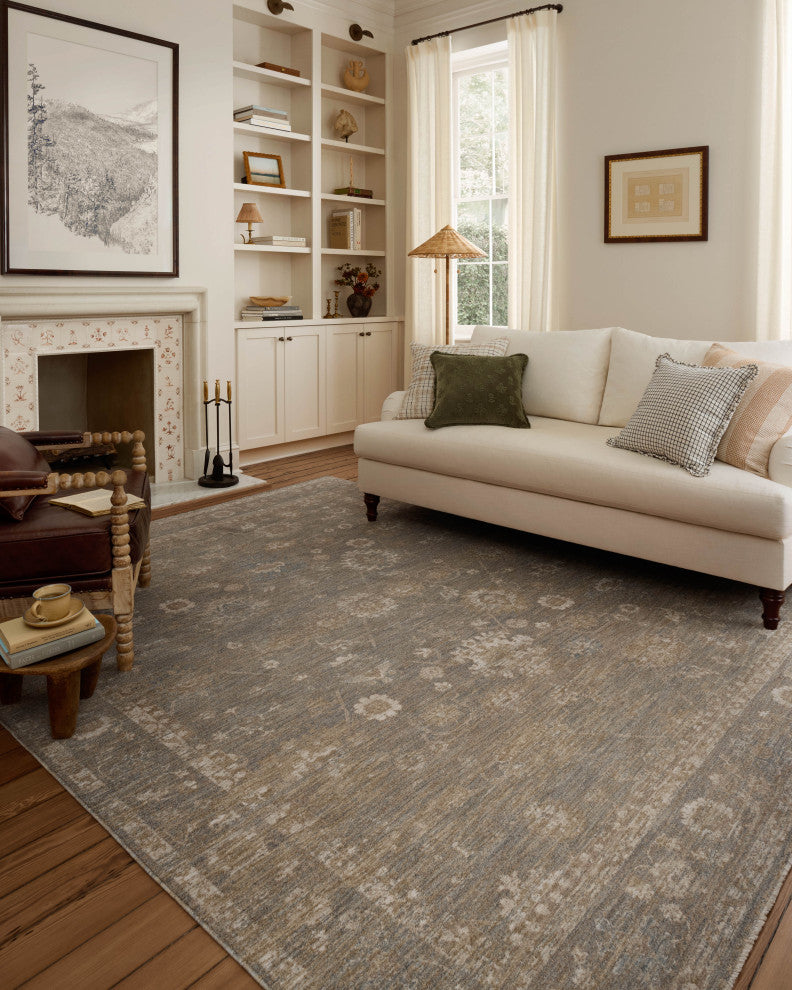 Chris Loves Julia x Loloi Louisa Lagoon / Ivory 5'-3" x 7'-6" Area Rug