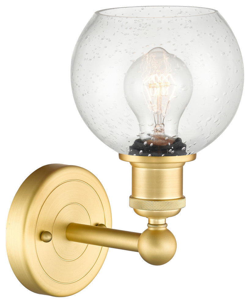 Edison Athens 1-Light 6" Sconce, Satin Gold, Seedy