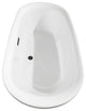 Melissa 71" Freestanding White Bathtub, Matte Black Drain and Overflow Trim