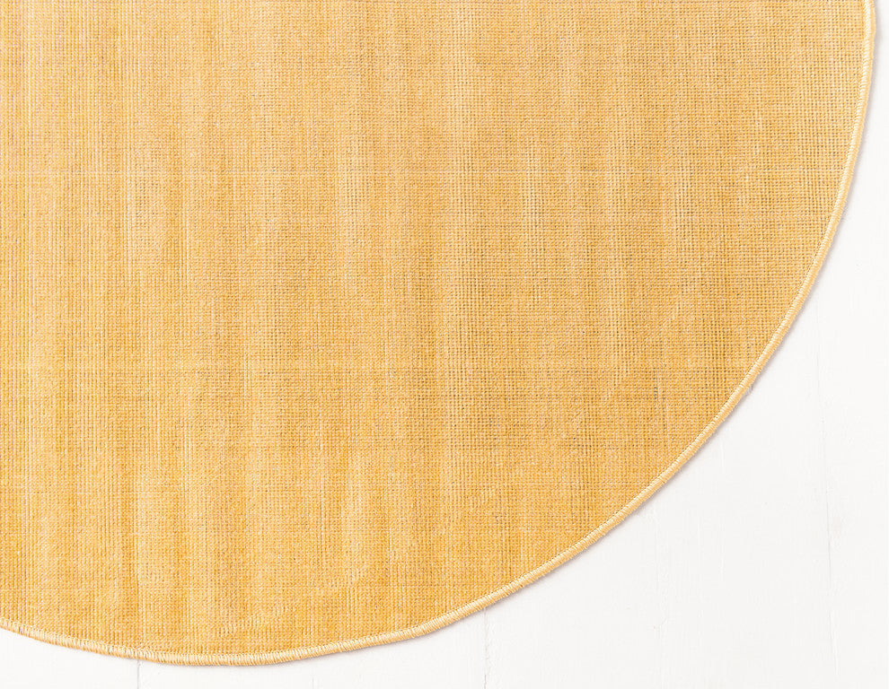 Unique Loom Gold Solid Williamsburg 5' 0 x 5' 0 Round Rug