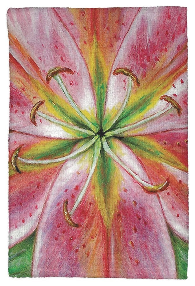 Pink Lily Kitchen Towel - Two Sets of Two (4 Total)