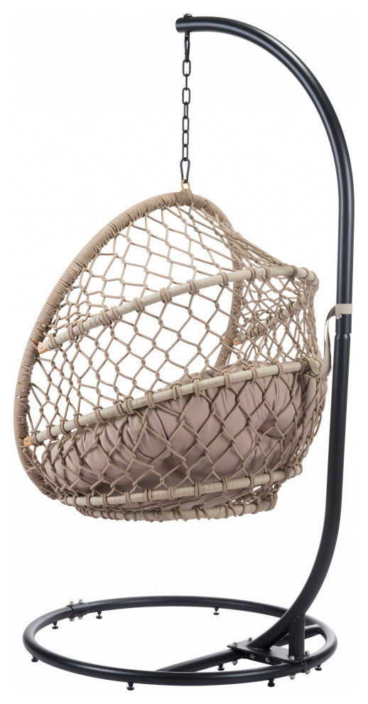 Rope Weave Beige Hanging Chair