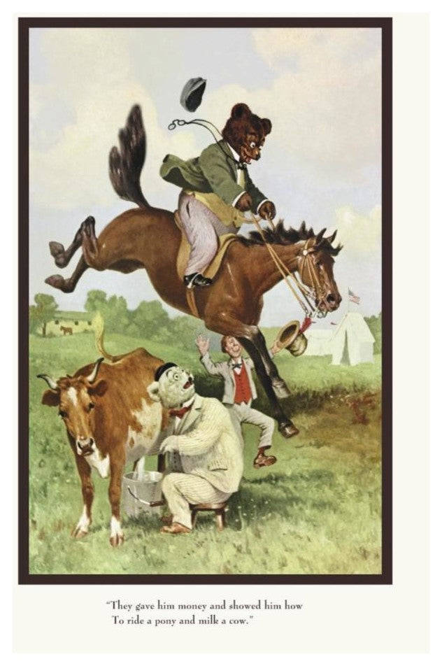 "Teddy Roosevelt's Bears: Teddy B and Teddy G on the Farm" Paper Art, 42"x62"