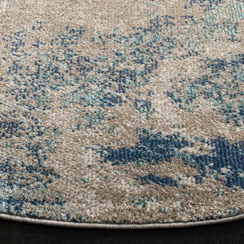 Safavieh Madison Mad440M Organic and Abstract Rug, Blue and Gray, 2'2"x20'0" Runner