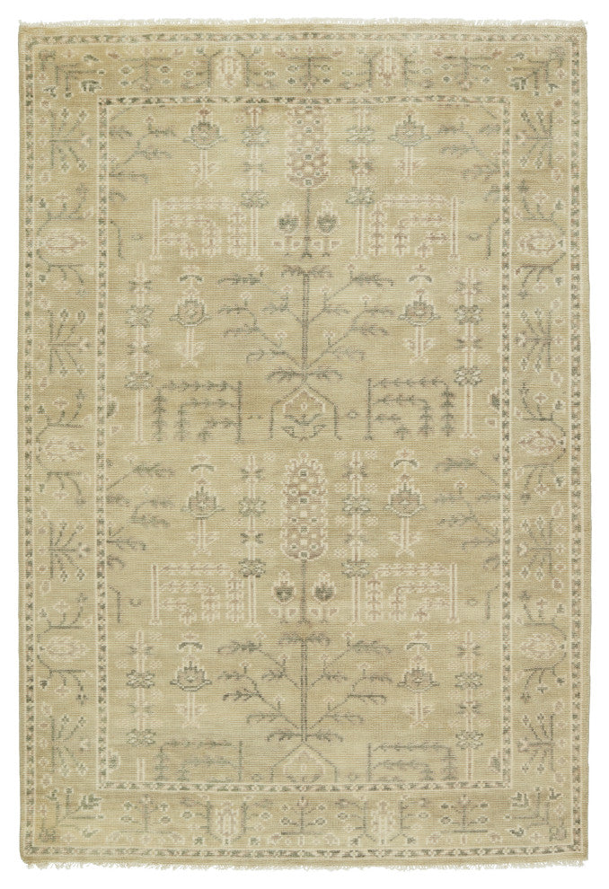 Jaipur Living Ginerva Hand-Knotted Oriental Area Rug, Cream/Green, 3'x10'