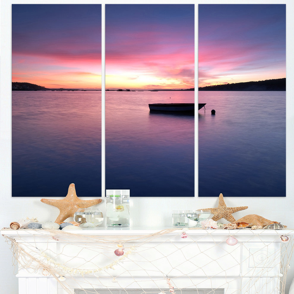 "Lagoa de Albufeira Seascape Portugal" Metal Wall Art, 3 Panels, 36"x28"