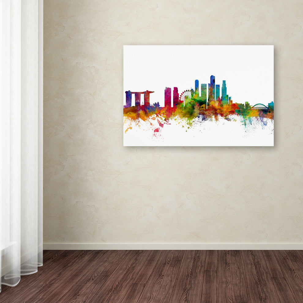 'Singapore Skyline' Canvas Art by Michael Tompsett