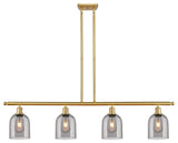 Ballston-Bella 4-Light 48" Stem Island Light, Satin Gold, Light Smoke