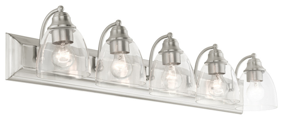 Brushed Nickel Transitional, Colonial, Vanity Sconce