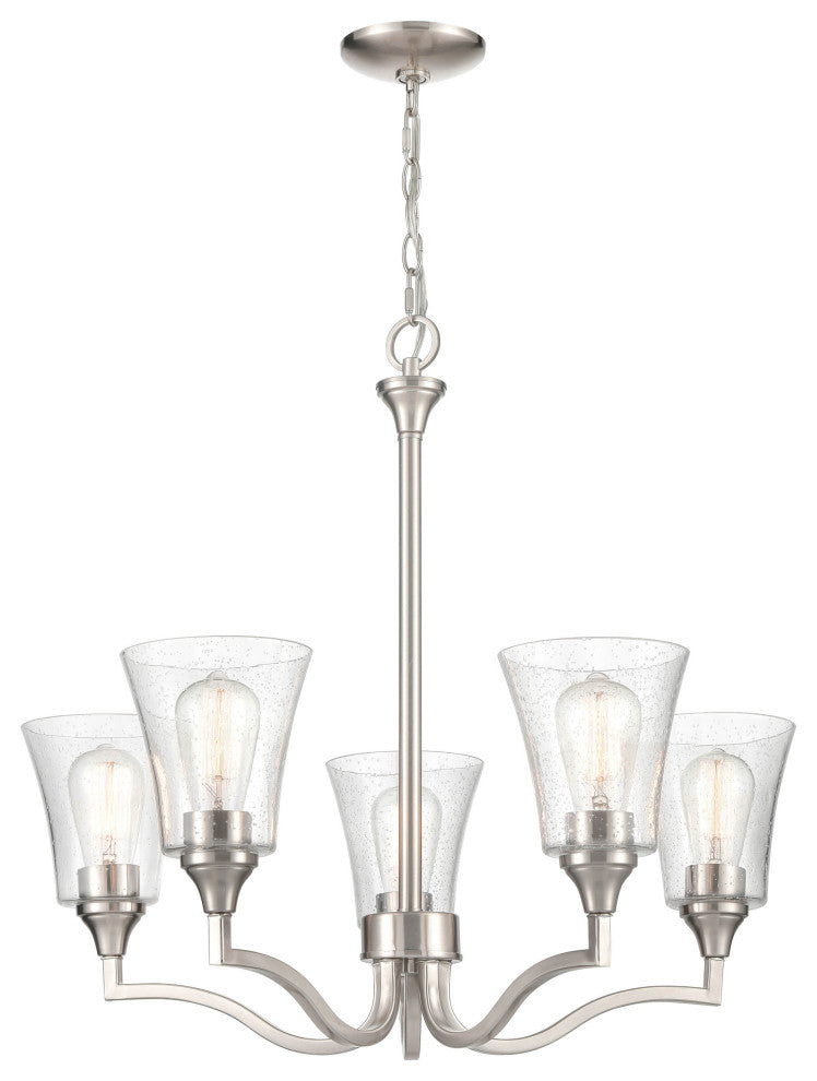5 Light 26" Brushed Nickel Chandelier