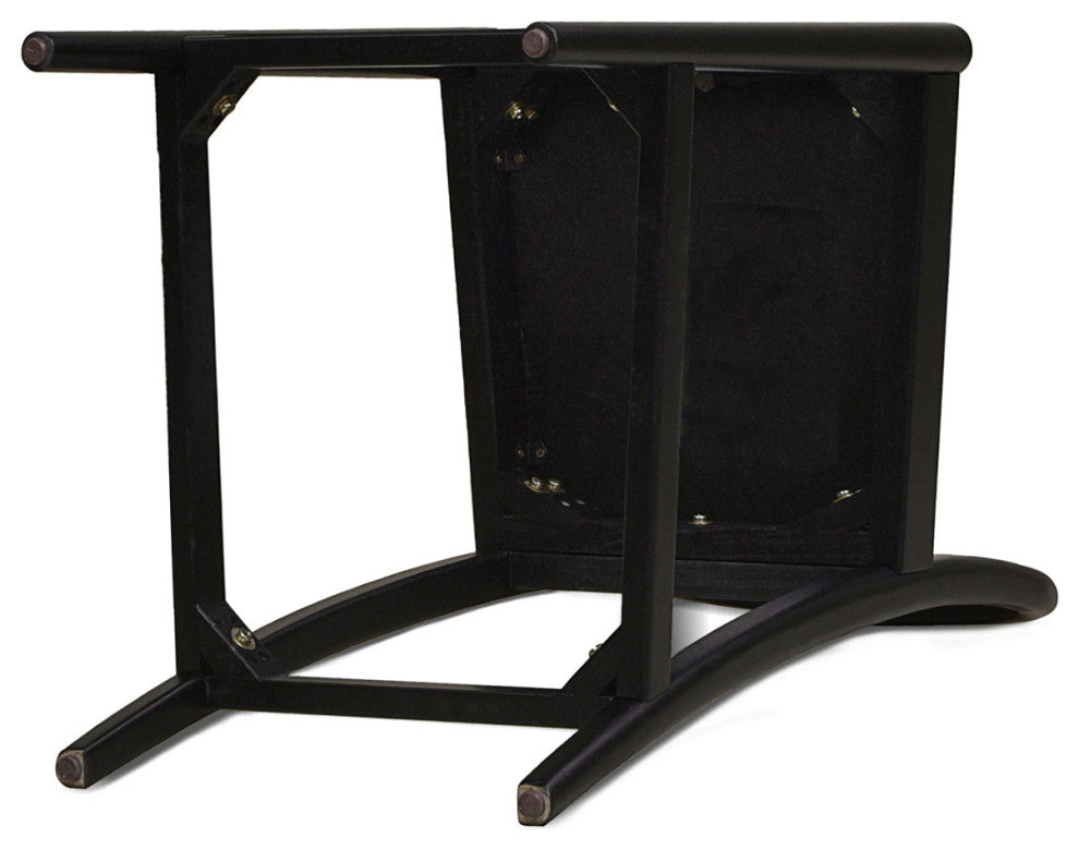 Panama Curved Back Cane Rattan Stool, Set of 2, Ebony Black Boucle, 26.5" Counter Height