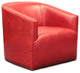 Citi 100% Top Grain Leather Swivel Club Armchair With Waterfall Seat