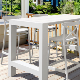 Vegas Cross 5-Piece Bar Set With 39"-55" Extendable White