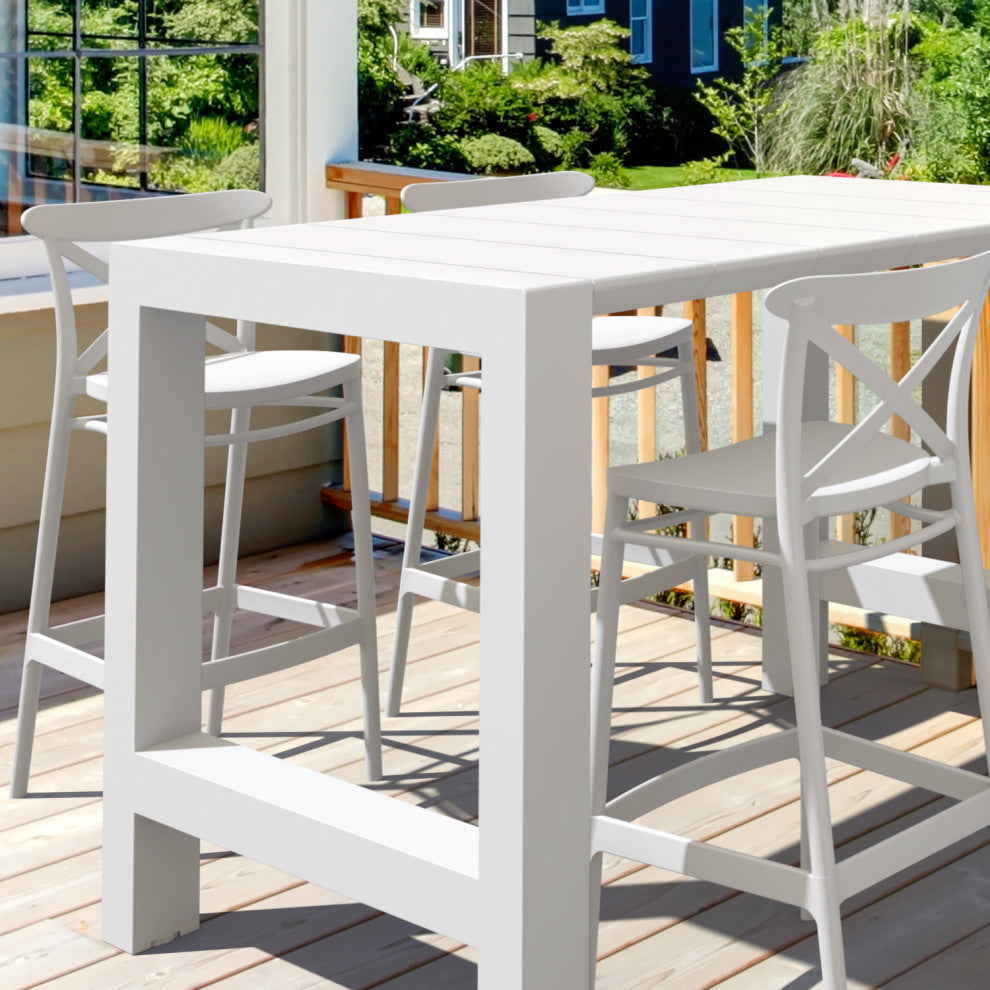 Vegas Cross 5-Piece Bar Set With 39"-55" Extendable White