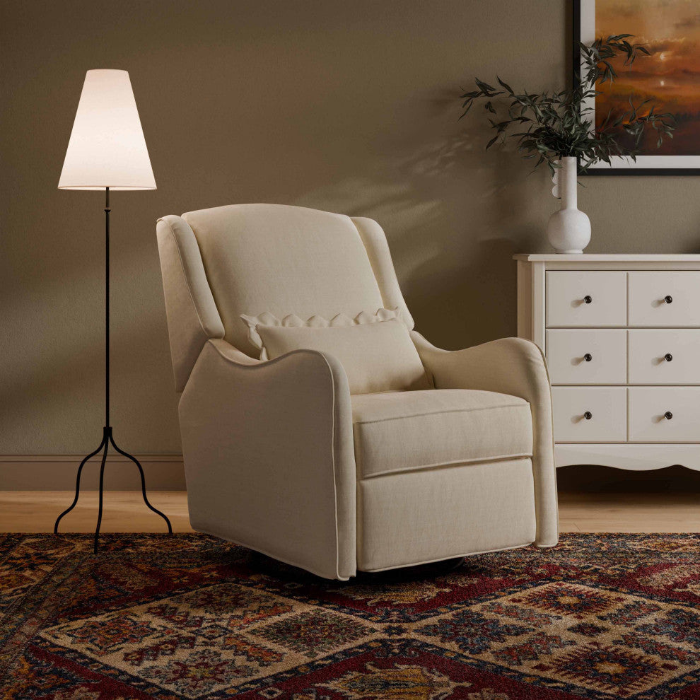 Devon Recliner and Swivel Glider, Performance Ivory Eco-Basketweave