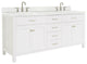 Ariel Bristol 72" Double Oval Sink Bathroom Vanity, Carrara Quartz