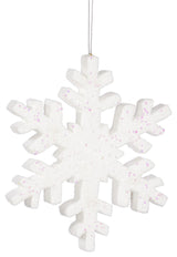 24" White Outdoor Glitter Snowflake