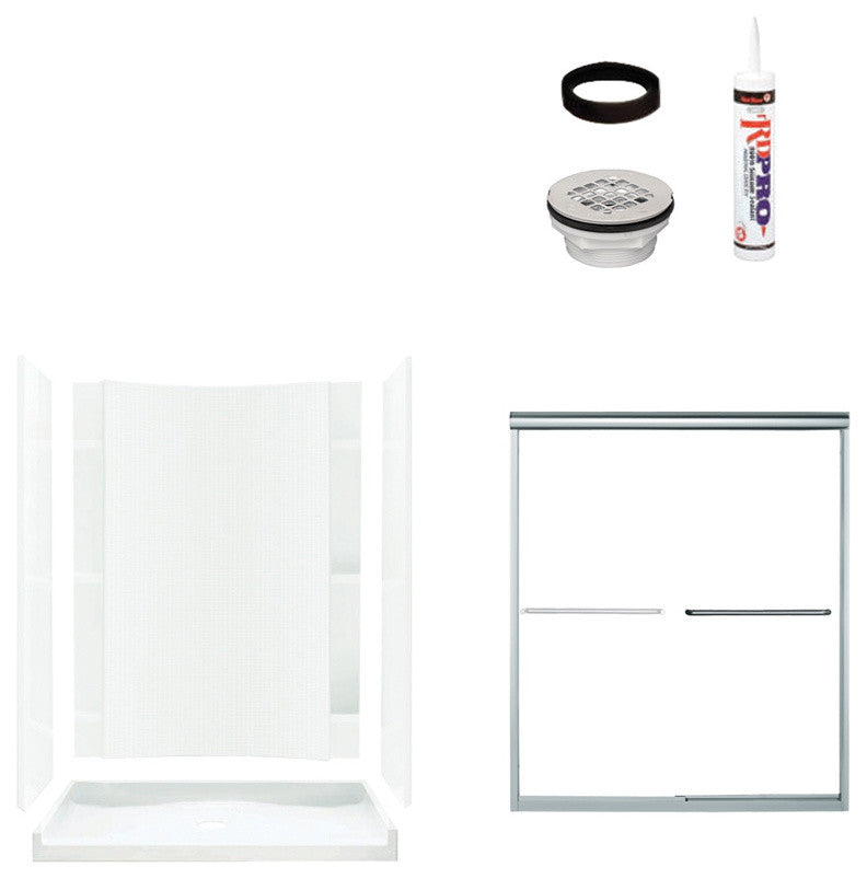 Sterling Alcove 60"x36"x77" Vikrell Center Shower Kit, White