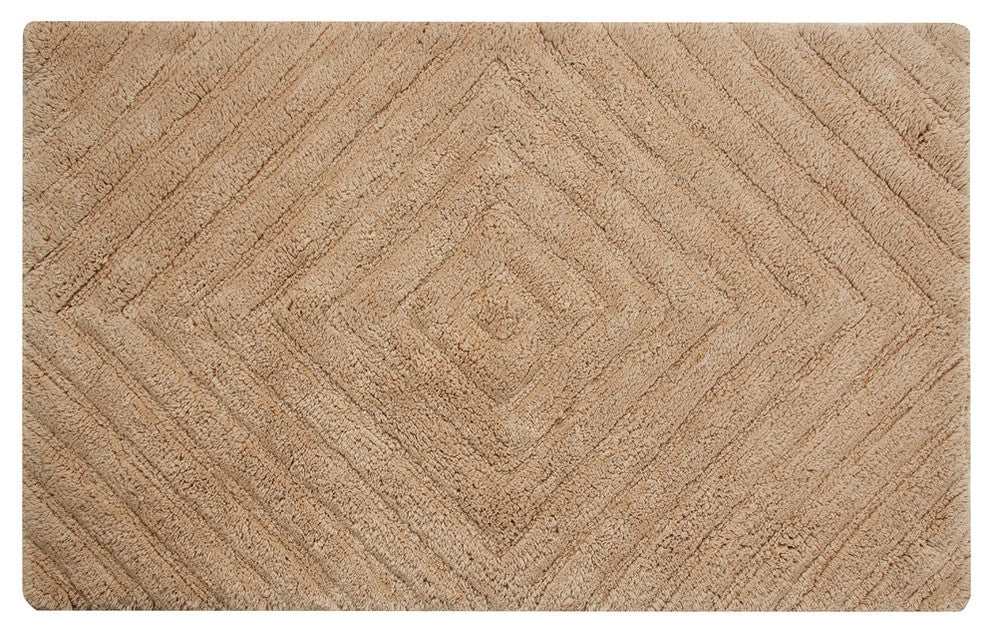 Bath Rug Cotton, 2 Piece Set, 34"x21" and 36"x24", Beige, GSF 180, Pattern Neon