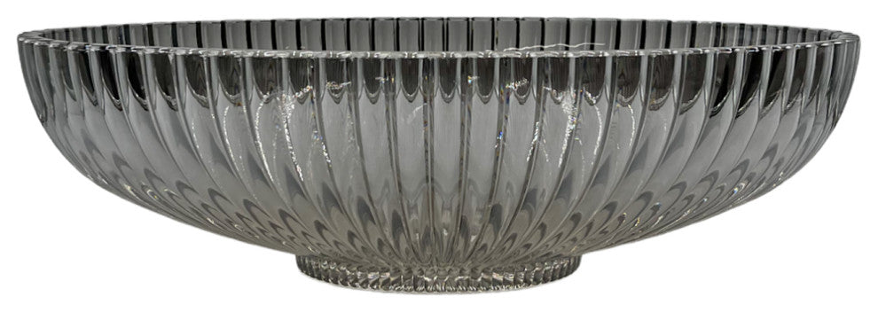 CastelloUSA Lucine Oval Glass Crystal Bathroom Vessel Sink Basin, Light Black