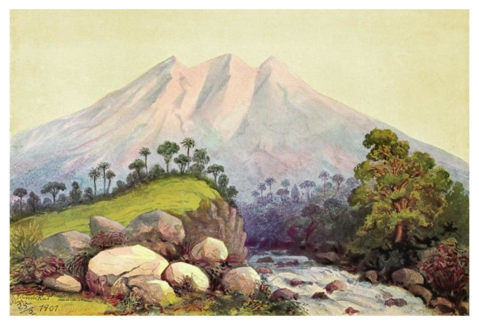 "Vulkan Tandikat, Westkï¿½ste von Sumatra" Paper Print by Ernst Haeckel, 26"x18"