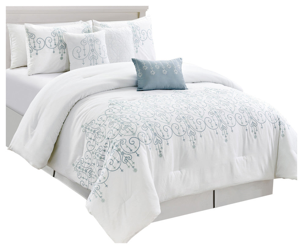Geron 7 piece comforter set, Multiple Color, Queen