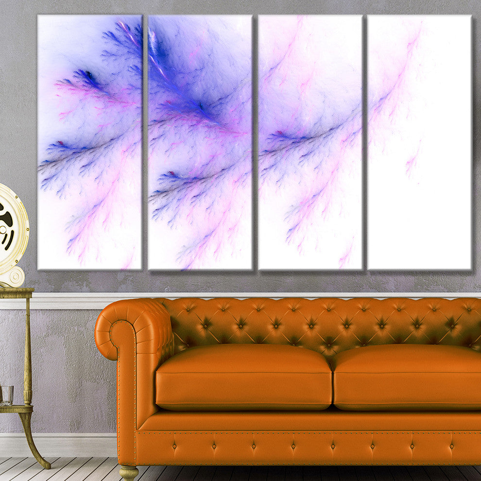 Bright Blue Veins of Marble, Abstract Wall Art Canvas, 48"x28", 4 Panels