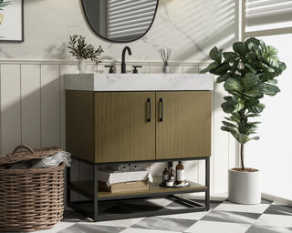 Home Living 30" Single Bathroom Vanity, Chestnut Brown