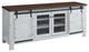 White Bennington 71" Rustic Sliding Door TV Stand