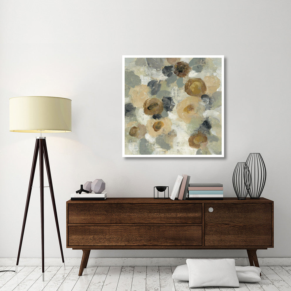 "Neutral Floral Beige III" Digital Paper Print by Silvia Vassileva, 42"x42"